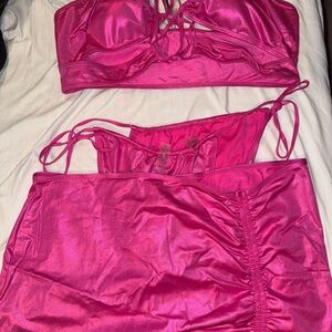 Fashion Nova Hot Pink Swimwear Set